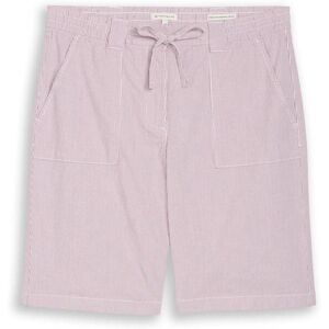 TOM TAILOR Damen Chino Bermuda Shorts mit Kordelzug, rosa, Gestreift, Gr. 44 TOM TAILOR Damen Chino Bermuda Shorts mit Kordelzug, rosa, Gestreift, Gr. 44