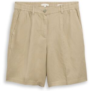 TOM TAILOR Damen Loose Fit Bermuda Shorts mit Leinenanteil, grün, Uni, Gr. 36 TOM TAILOR Damen Loose Fit Bermuda Shorts mit Leinenanteil, grün, Uni, Gr. 36