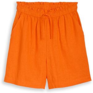 TOM TAILOR DENIM Damen Loose Fit Shorts mit Leinenanteil, orange, Uni, Gr. M TOM TAILOR DENIM Damen Loose Fit Shorts mit Leinenanteil, orange, Uni, Gr. M
