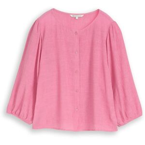 TOM TAILOR DENIM Damen Crinkle Bluse mit Knopfleiste, rosa, Uni, Gr. XXL TOM TAILOR DENIM Damen Crinkle Bluse mit Knopfleiste, rosa, Uni, Gr. XXL