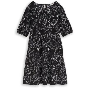 TOM TAILOR DENIM Damen Crinkle Mini-Kleid mit Blumenmuster, schwarz, Geblümt, Gr. XS TOM TAILOR DENIM Damen Crinkle Mini-Kleid mit Blumenmuster, schwarz, Geblümt, Gr. XS