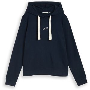 TOM TAILOR DENIM Damen Hoodie Sweatshirt mit Stickerei, blau, Uni, Gr. XXL TOM TAILOR DENIM Damen Hoodie Sweatshirt mit Stickerei, blau, Uni, Gr. XXL