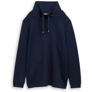 TOM TAILOR Damen Plus Size - Scuba Sweatshirt mit Stehkragen, blau, Uni, Gr. 44 TOM TAILOR Damen Plus Size - Scuba Sweatshirt mit Stehkragen, blau, Uni, Gr. 44