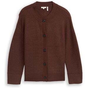 TOM TAILOR Damen Plus Size - Oversize Cardigan mit Rundhalsausschnitt, braun, Meliert, Gr. 46 TOM TAILOR Damen Plus Size - Oversize Cardigan mit Rundhalsausschnitt, braun, Meliert, Gr. 46