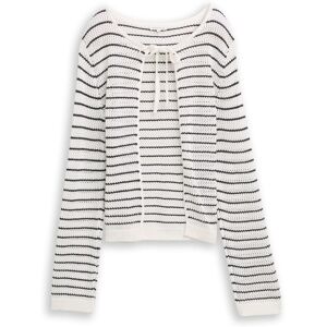 TOM TAILOR Damen Cardigan mit Streifenmuster, weiß, Gestreift, Gr. XXL TOM TAILOR Damen Cardigan mit Streifenmuster, weiß, Gestreift, Gr. XXL