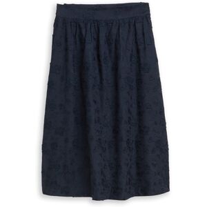 TOM TAILOR Damen High Waist Midi-Rock mit Stickerei, blau, Uni, Gr. 34 TOM TAILOR Damen High Waist Midi-Rock mit Stickerei, blau, Uni, Gr. 34