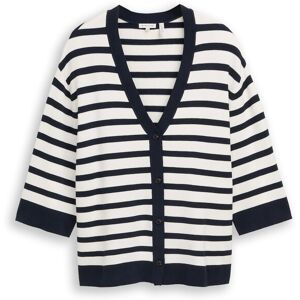 TOM TAILOR Damen Plus Size - Loose Fit Cardigan mit Streifenmuster, blau, Gestreift, Gr. 48 TOM TAILOR Damen Plus Size - Loose Fit Cardigan mit Streifenmuster, blau, Gestreift, Gr. 48