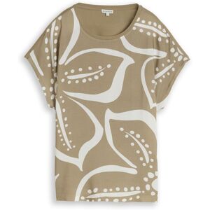 TOM TAILOR Damen T-Shirt im Material-Mix, grün, Uni, Gr. S TOM TAILOR Damen T-Shirt im Material-Mix, grün, Uni, Gr. S