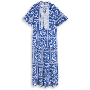 TOM TAILOR Damen Loose Fit Maxi-Kleid mit Muster, blau, Gemustert, Gr. 36 TOM TAILOR Damen Loose Fit Maxi-Kleid mit Muster, blau, Gemustert, Gr. 36