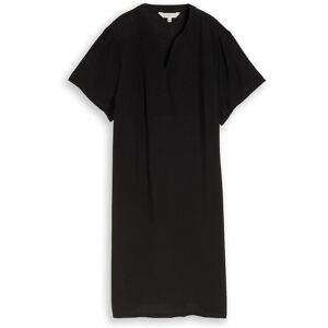 TOM TAILOR Damen Kleid mit V-Ausschnitt, schwarz, Uni, Gr. 36 TOM TAILOR Damen Kleid mit V-Ausschnitt, schwarz, Uni, Gr. 36