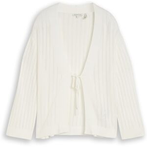 TOM TAILOR Damen Cardigan mit Schleifendetail, weiß, Uni, Gr. XS TOM TAILOR Damen Cardigan mit Schleifendetail, weiß, Uni, Gr. XS