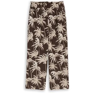 TOM TAILOR DENIM Damen Crinkle Culotte Hose, braun, Gemustert, Gr. M TOM TAILOR DENIM Damen Crinkle Culotte Hose, braun, Gemustert, Gr. M