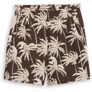 TOM TAILOR DENIM Damen Crinkle Relaxed Fit Shorts, braun, Gemustert, Gr. M TOM TAILOR DENIM Damen Crinkle Relaxed Fit Shorts, braun, Gemustert, Gr. M