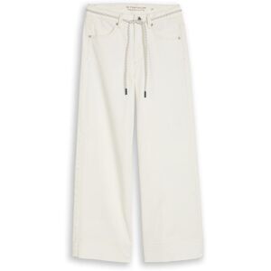 TOM TAILOR Damen TTNELMA CULOTTE Jeans mit Bindegürtel, weiß, Uni, Gr. 34/28 TOM TAILOR Damen TTNELMA CULOTTE Jeans mit Bindegürtel, weiß, Uni, Gr. 34/28