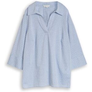 TOM TAILOR Damen Plus Size - Loose Fit Bluse mit Stickerei, blau, Gepunktet, Gr. 44 TOM TAILOR Damen Plus Size - Loose Fit Bluse mit Stickerei, blau, Gepunktet, Gr. 44