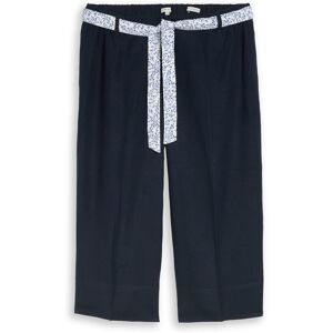 TOM TAILOR Damen Plus Size - Culotte Hose mit Leinenanteil, blau, Uni, Gr. 50/28 TOM TAILOR Damen Plus Size - Culotte Hose mit Leinenanteil, blau, Uni, Gr. 50/28