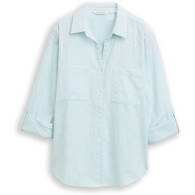 TOM TAILOR Damen Bluse mit Brusttaschen, blau, Meliert, Gr. 38 TOM TAILOR Damen Bluse mit Brusttaschen, blau, Meliert, Gr. 38