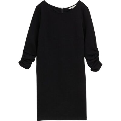 TOM TAILOR DENIM Damen Mini-Kleid mit 3/4 Arm, schwarz, Uni, Gr. XL TOM TAILOR DENIM Damen Mini-Kleid mit 3/4 Arm, schwarz, Uni, Gr. XL