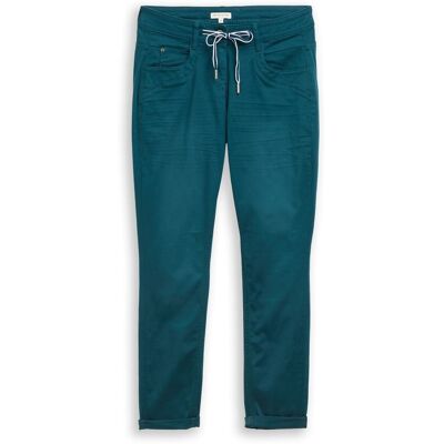 TOM TAILOR Damen Tapered Relaxed Hose, grün, Uni, Gr. 46/28 TOM TAILOR Damen Tapered Relaxed Hose, grün, Uni, Gr. 46/28
