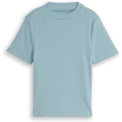 TOM TAILOR Mädchen Cropped T-Shirt mit Rippstruktur, grün, Uni, Gr. 152 TOM TAILOR Mädchen Cropped T-Shirt mit Rippstruktur, grün, Uni, Gr. 152