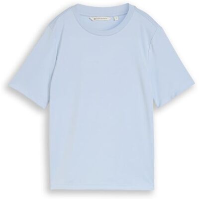 TOM TAILOR DENIM Damen Loose Fit T-Shirt, blau, Uni, Gr. M TOM TAILOR DENIM Damen Loose Fit T-Shirt, blau, Uni, Gr. M