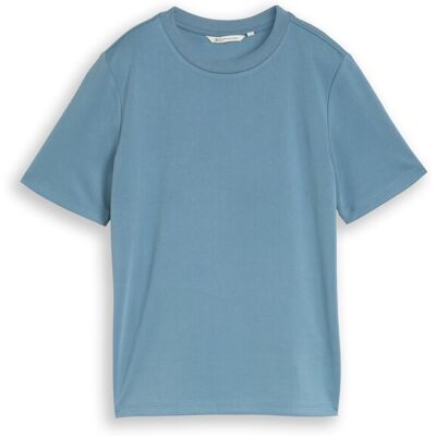 TOM TAILOR DENIM Damen Loose Fit T-Shirt, blau, Uni, Gr. S TOM TAILOR DENIM Damen Loose Fit T-Shirt, blau, Uni, Gr. S