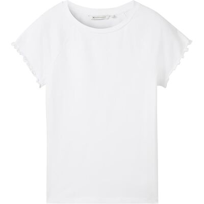 TOM TAILOR DENIM Damen Slim Fit T-Shirt, weiß, Uni, Gr. XXL TOM TAILOR DENIM Damen Slim Fit T-Shirt, weiß, Uni, Gr. XXL