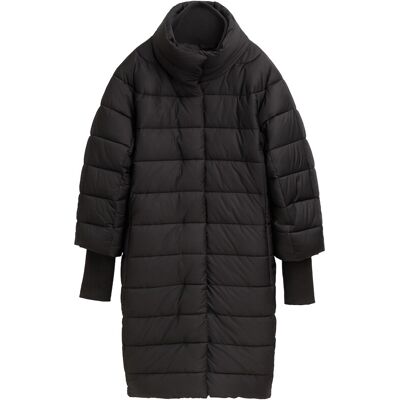 TOM TAILOR Damen Puffermantel mit Stehkragen, schwarz, Uni, Gr. S TOM TAILOR Damen Puffermantel mit Stehkragen, schwarz, Uni, Gr. S