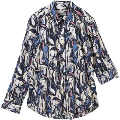 TOM TAILOR Damen Bluse mit Muster, blau, Gemustert, Gr. 36 TOM TAILOR Damen Bluse mit Muster, blau, Gemustert, Gr. 36