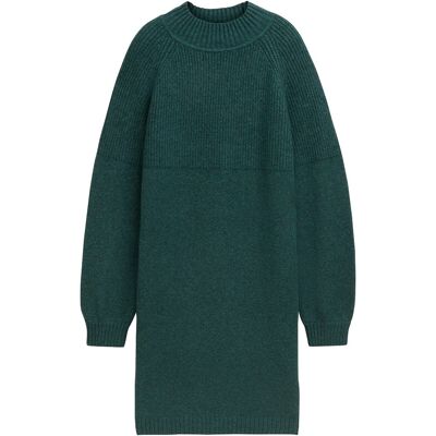 TOM TAILOR DENIM Damen Strickkleid mit Stehkragen, grün, Meliert, Gr. XXL TOM TAILOR DENIM Damen Strickkleid mit Stehkragen, grün, Meliert, Gr. XXL