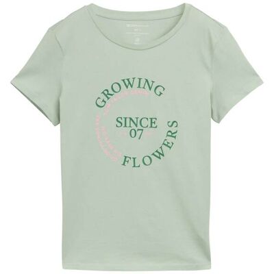 TOM TAILOR DENIM Damen T-Shirt mit Print, grün, Uni, Gr. XS TOM TAILOR DENIM Damen T-Shirt mit Print, grün, Uni, Gr. XS