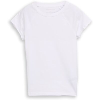 TOM TAILOR DENIM Damen Slim Fit Raglan T-Shirt, weiß, Uni, Gr. S TOM TAILOR DENIM Damen Slim Fit Raglan T-Shirt, weiß, Uni, Gr. S