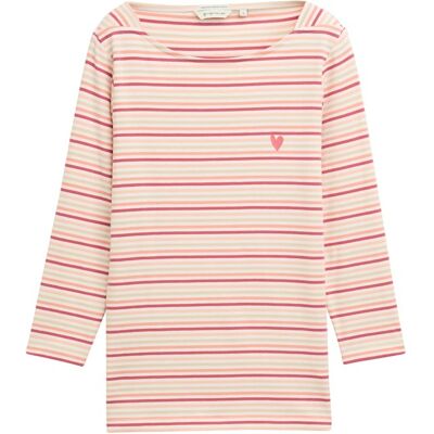 TOM TAILOR Damen Langarmshirt mit Streifenmuster, rot, Gestreift, Gr. L TOM TAILOR Damen Langarmshirt mit Streifenmuster, rot, Gestreift, Gr. L