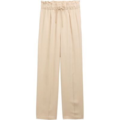 TOM TAILOR DENIM Damen Wide Leg Paperpag Hose, braun, Uni, Gr. L TOM TAILOR DENIM Damen Wide Leg Paperpag Hose, braun, Uni, Gr. L