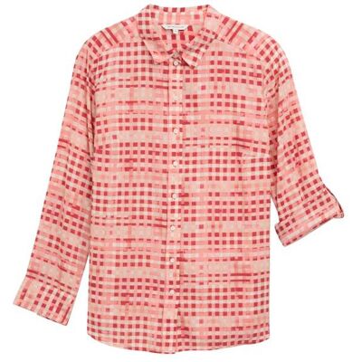 TOM TAILOR Damen Plus Size - Bluse mit Muster, rot, Kariert, Gr. 52 TOM TAILOR Damen Plus Size - Bluse mit Muster, rot, Kariert, Gr. 52
