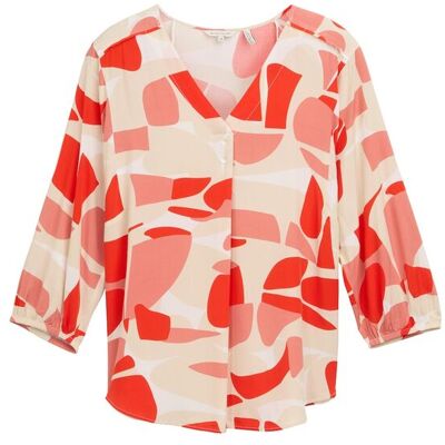 TOM TAILOR Damen Bluse mit Muster, rot, Gemustert, Gr. 34 TOM TAILOR Damen Bluse mit Muster, rot, Gemustert, Gr. 34