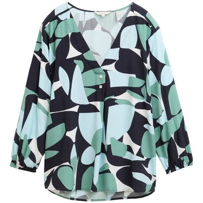 TOM TAILOR Damen Bluse mit Muster, grün, Gemustert, Gr. 34 TOM TAILOR Damen Bluse mit Muster, grün, Gemustert, Gr. 34
