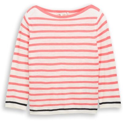 TOM TAILOR Damen Strickpullover mit Streifenmuster, rot, Gestreift, Gr. S TOM TAILOR Damen Strickpullover mit Streifenmuster, rot, Gestreift, Gr. S