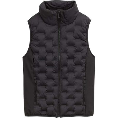 TOM TAILOR Damen Lightweight Steppweste mit Stehkragen, schwarz, Uni, Gr. XS TOM TAILOR Damen Lightweight Steppweste mit Stehkragen, schwarz, Uni, Gr. XS