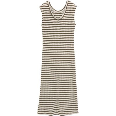 TOM TAILOR DENIM Damen Midi-Kleid mit Streifenmuster, grün, Gestreift, Gr. XXL TOM TAILOR DENIM Damen Midi-Kleid mit Streifenmuster, grün, Gestreift, Gr. XXL
