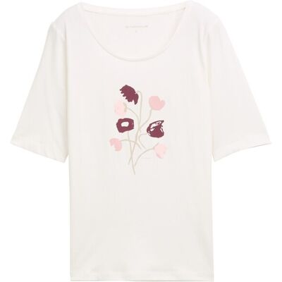 TOM TAILOR Damen T-Shirt mit Print, weiß, Uni, Gr. XXL TOM TAILOR Damen T-Shirt mit Print, weiß, Uni, Gr. XXL