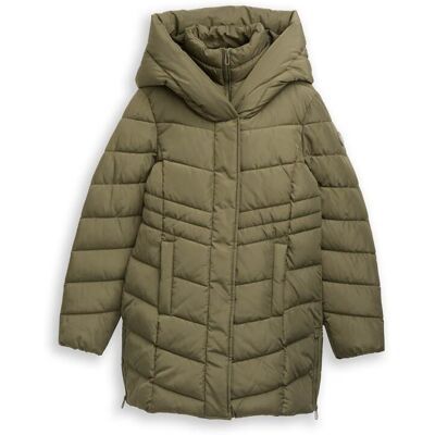 TOM TAILOR Damen Puffer-Mantel im 2-in-1-Look, grün, Uni, Gr. XXXL TOM TAILOR Damen Puffer-Mantel im 2-in-1-Look, grün, Uni, Gr. XXXL