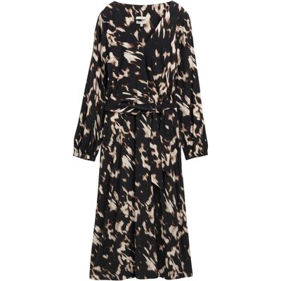 TOM TAILOR Damen Midi-Wickelkleid mit Muster, braun, Animalprint, Gr. 34 TOM TAILOR Damen Midi-Wickelkleid mit Muster, braun, Animalprint, Gr. 34