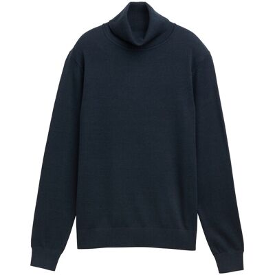 TOM TAILOR Damen Basic Rollkragenpullover, blau, Uni, Gr. XS TOM TAILOR Damen Basic Rollkragenpullover, blau, Uni, Gr. XS