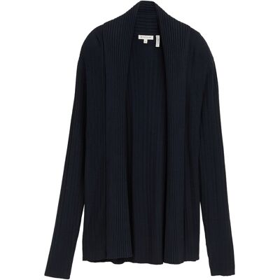 TOM TAILOR Damen Cardigan mit Schalkragen, blau, Uni, Gr. XS TOM TAILOR Damen Cardigan mit Schalkragen, blau, Uni, Gr. XS