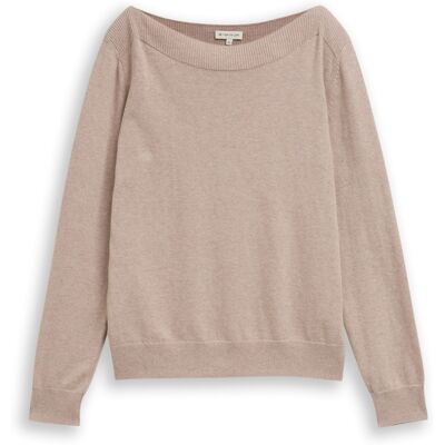TOM TAILOR Damen Strickpullover mit Kaschmir-Anteil, braun, Meliert, Gr. XXXL TOM TAILOR Damen Strickpullover mit Kaschmir-Anteil, braun, Meliert, Gr. XXXL