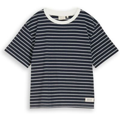 TOM TAILOR DENIM Damen Boxy Fit T-Shirt, blau, Gestreift, Gr. XL TOM TAILOR DENIM Damen Boxy Fit T-Shirt, blau, Gestreift, Gr. XL