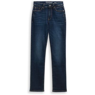 TOM TAILOR Damen TTELVA STRAIGHT High Waist Jeans, blau, Uni, Gr. 34/30 TOM TAILOR Damen TTELVA STRAIGHT High Waist Jeans, blau, Uni, Gr. 34/30