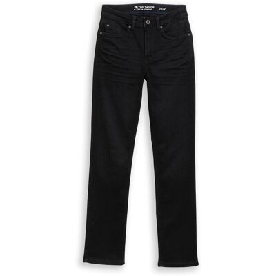 TOM TAILOR Damen TTELVA STRAIGHT High Waist Jeans, schwarz, Uni, Gr. 27/30 TOM TAILOR Damen TTELVA STRAIGHT High Waist Jeans, schwarz, Uni, Gr. 27/30