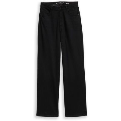 TOM TAILOR Damen TTMADINA WIDE Jeans, schwarz, Uni, Gr. 28/32 TOM TAILOR Damen TTMADINA WIDE Jeans, schwarz, Uni, Gr. 28/32